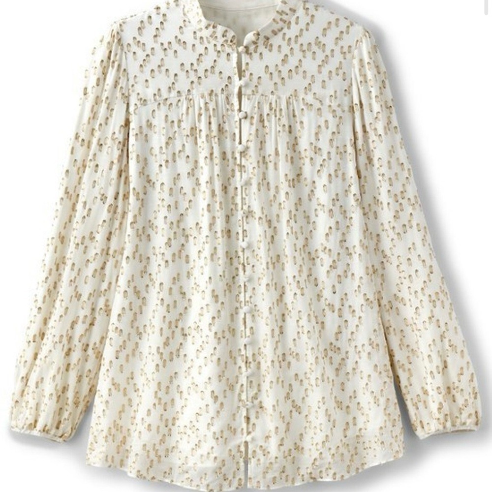 Soft Surroundings Mila Metallic Peasant Top Tunic Size 3X Boho